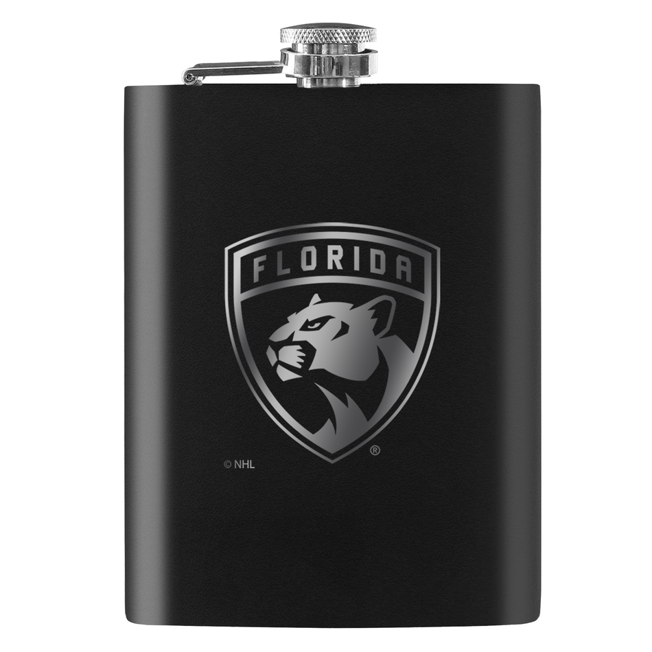 Florida Panthers Flask | Black Laser-Engraved 8 Oz