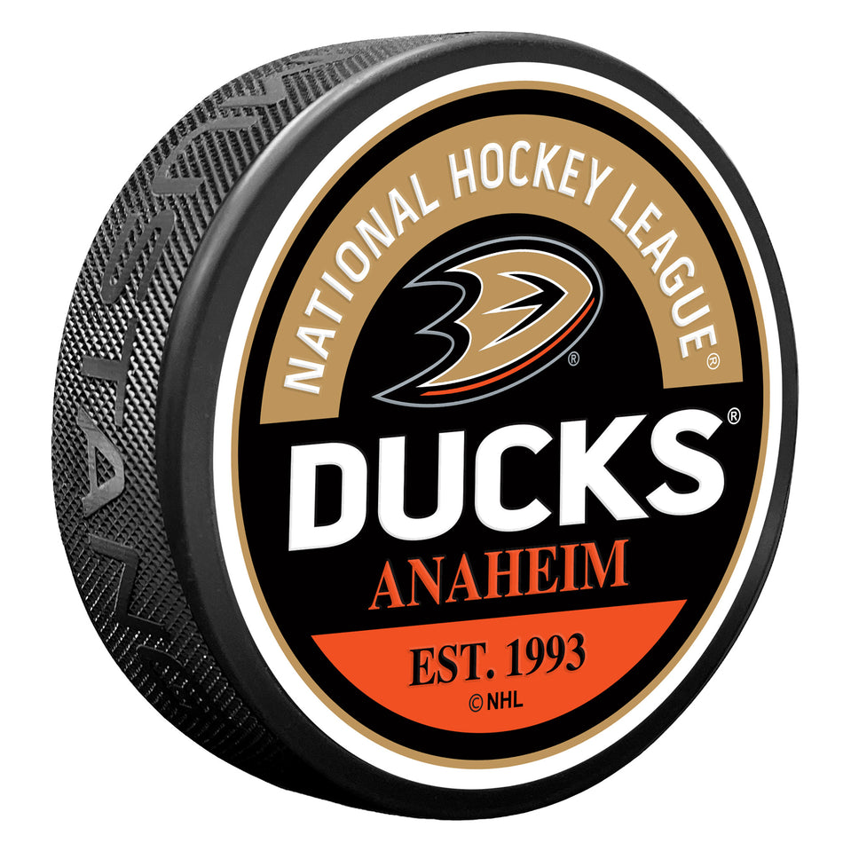 Anaheim Ducks Puck - Block Design