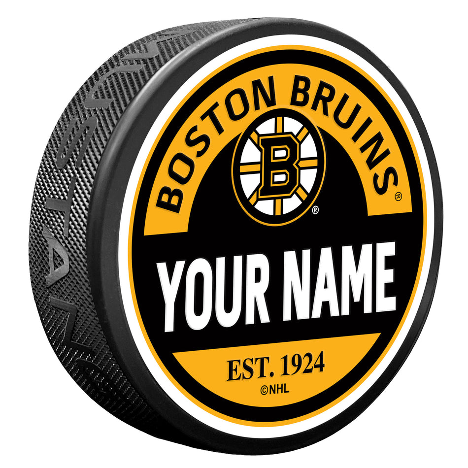 Boston Bruins Puck - Personalized