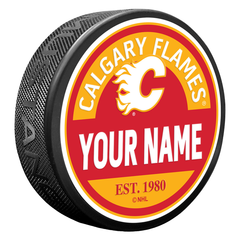 Calgary Flames Puck - Personalized