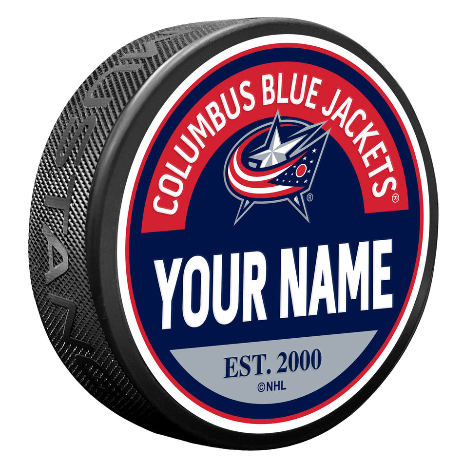 Columbus Blue Jackets Puck - Personalized