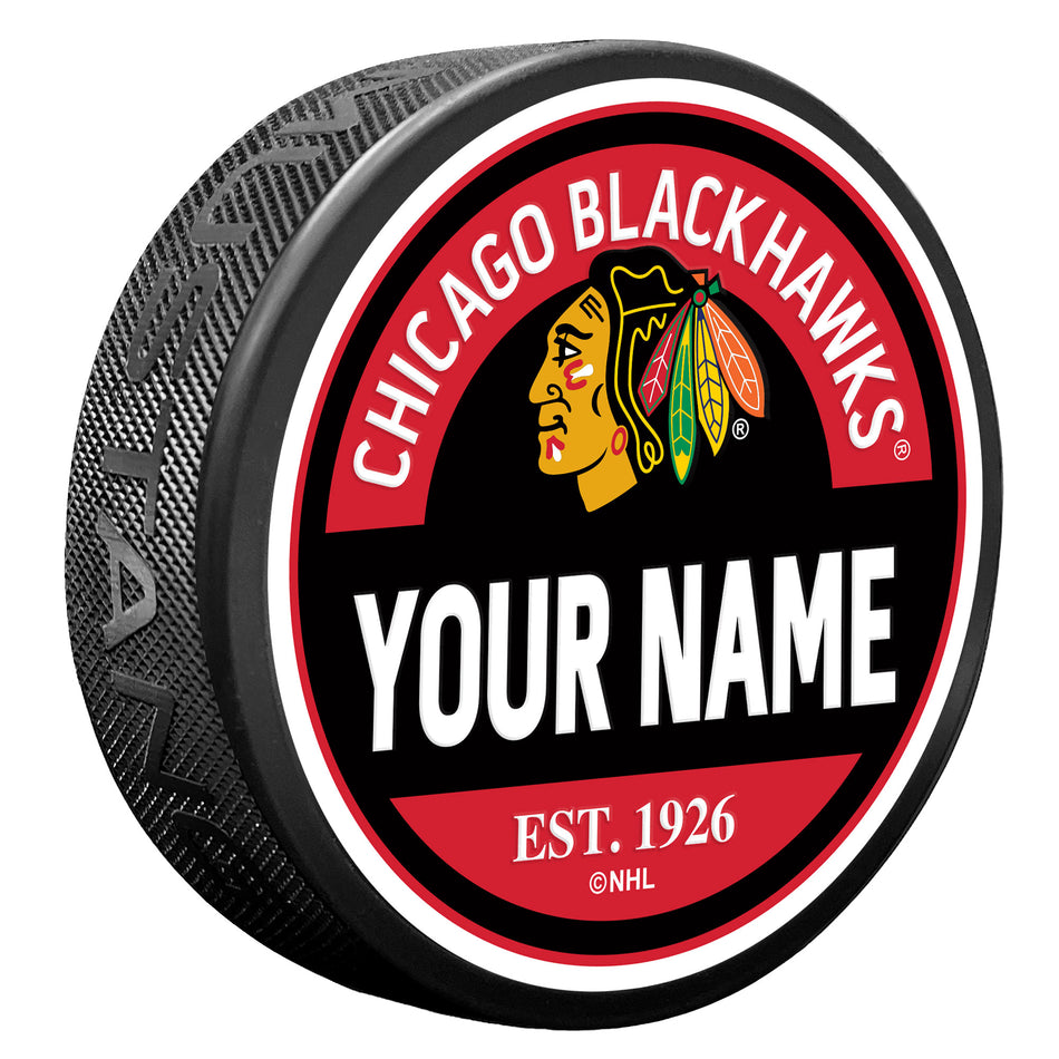 Chicago Blackhawks Puck - Personalized