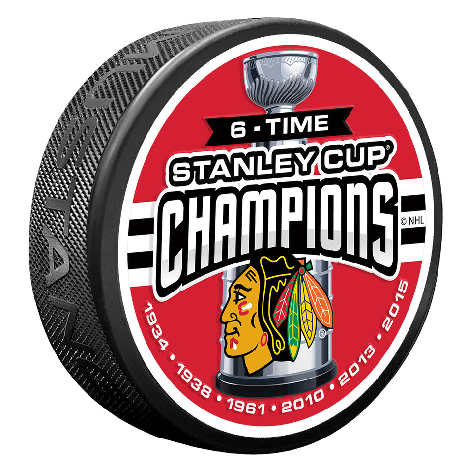 Chicago Blackhawks Puck -  6 TIME CHAMPS