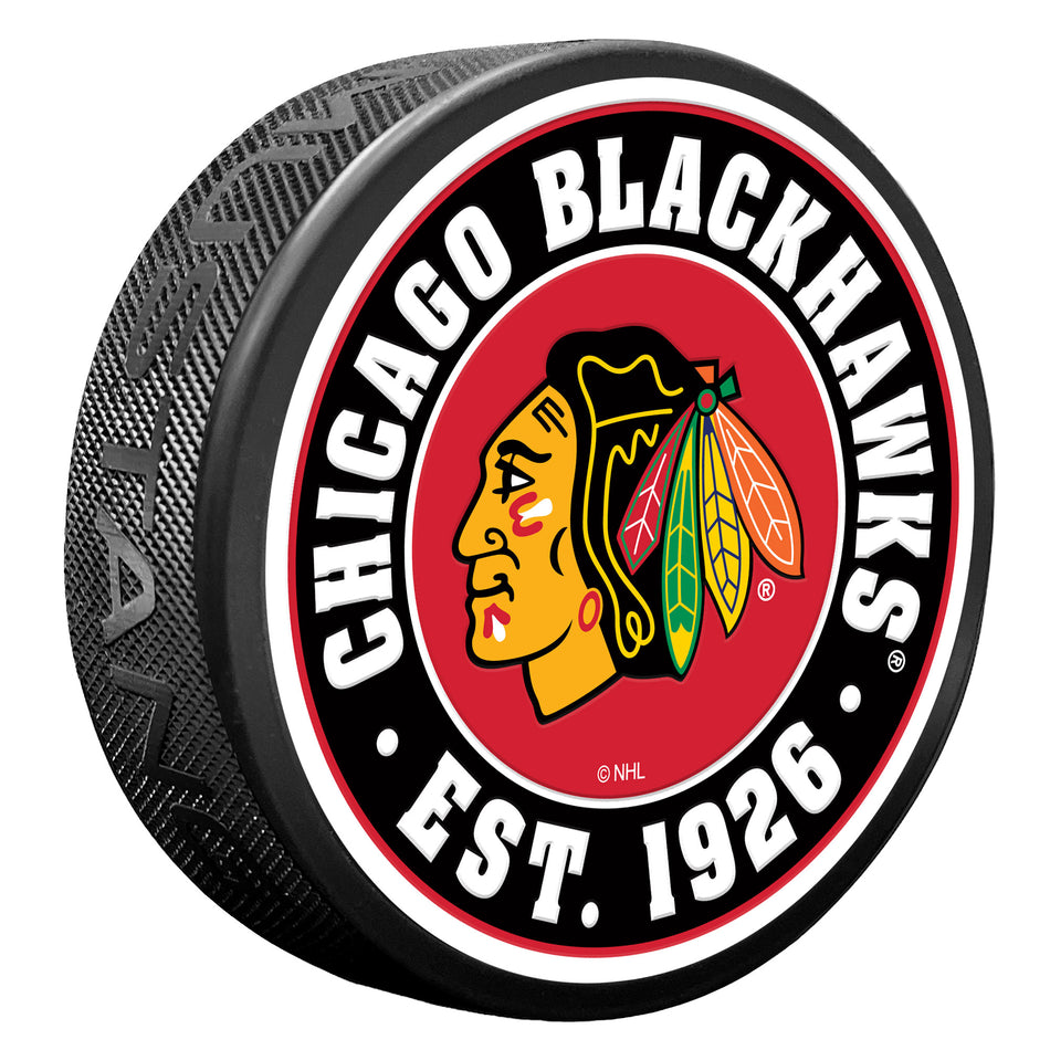 Chicago Blackhawks Established Textured Puck