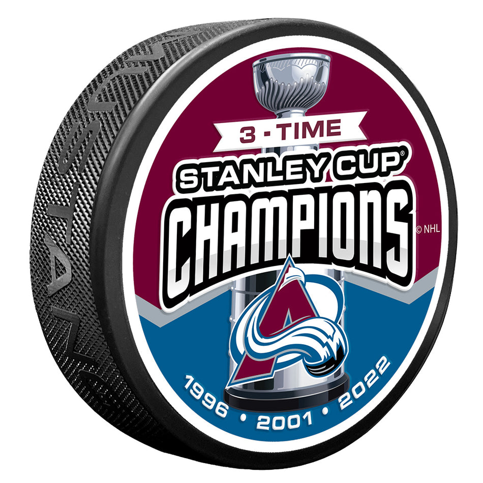 Colorado Avalanche Puck -  3 TIME CHAMPS