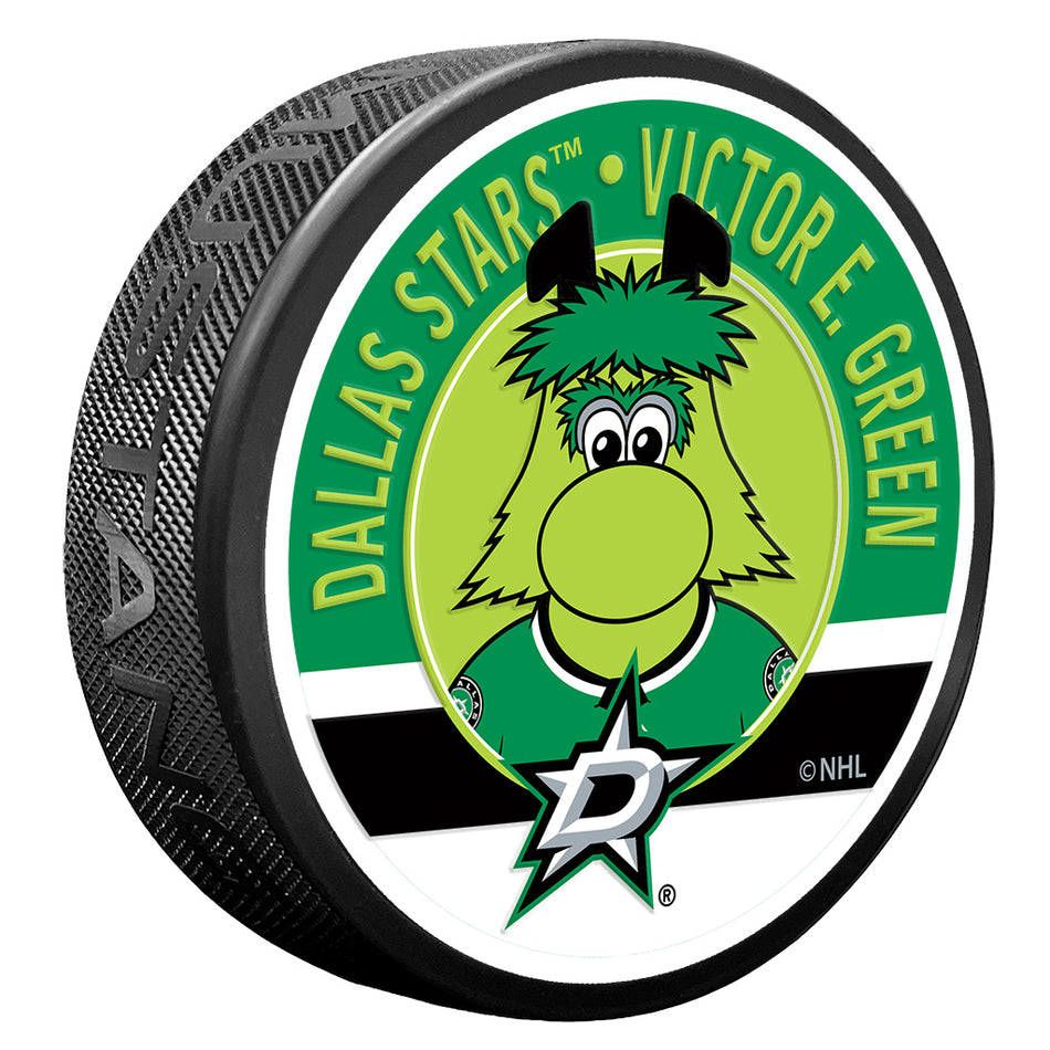 Dallas Stars Victor E. Green Mascot Textured Puck