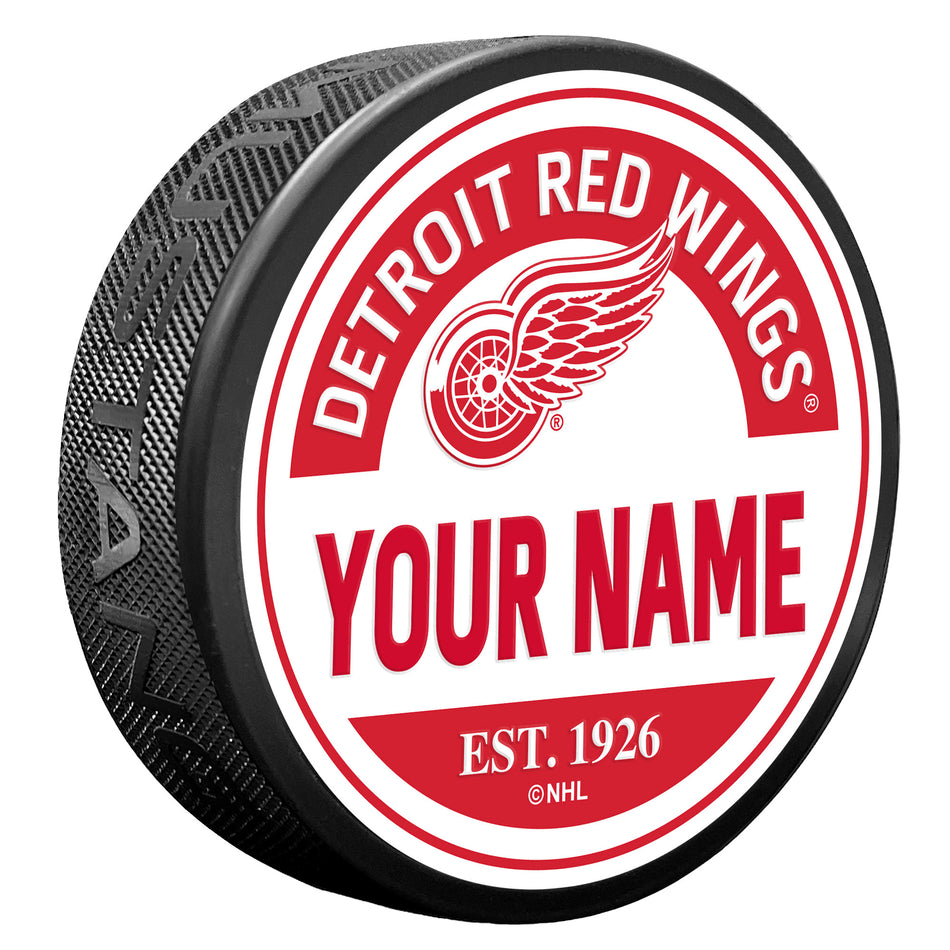Detroit Red Wings Puck - Personalized