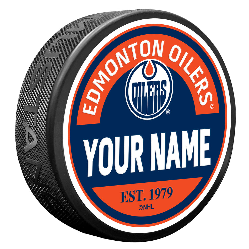 Edmonton Oilers Puck - Personalized