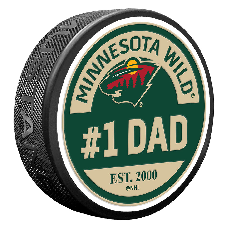 Minnesota Wild Puck - #1 Dad Design
