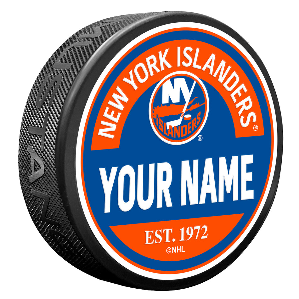 New York Islanders Puck - Personalized