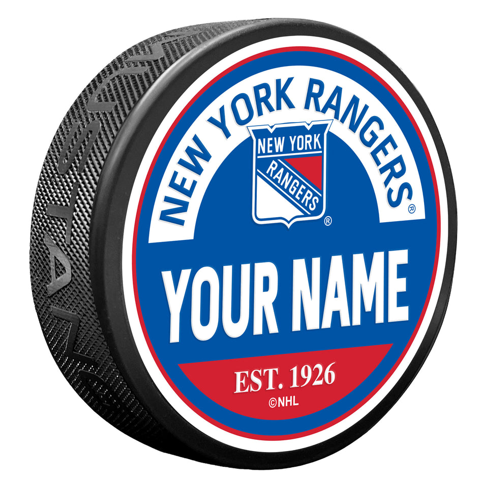 New York Rangers Puck - Personalized