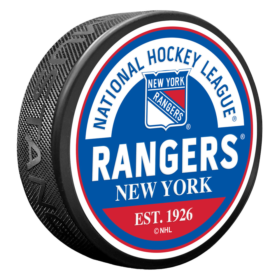 New York Rangers Puck - Block Design