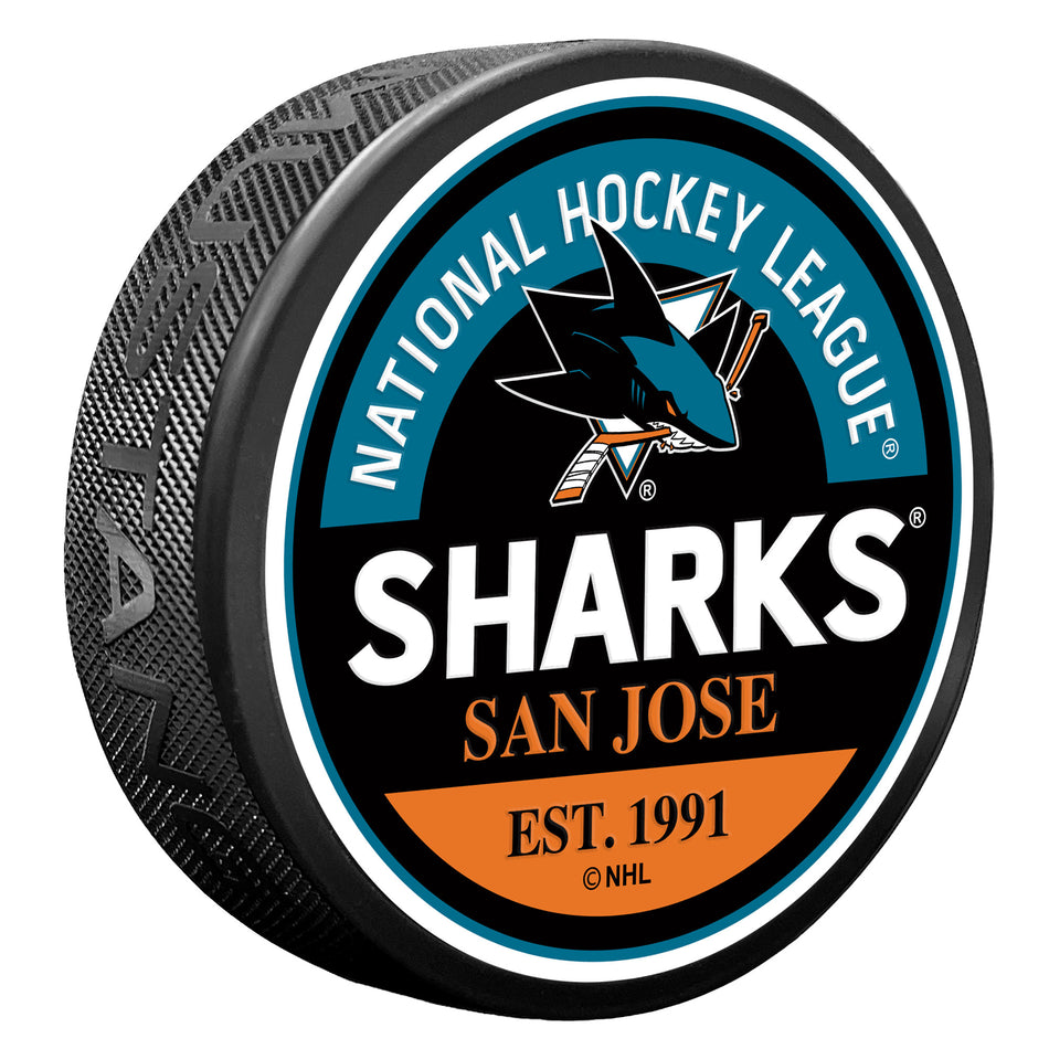San Jose Sharks Puck - Block Design