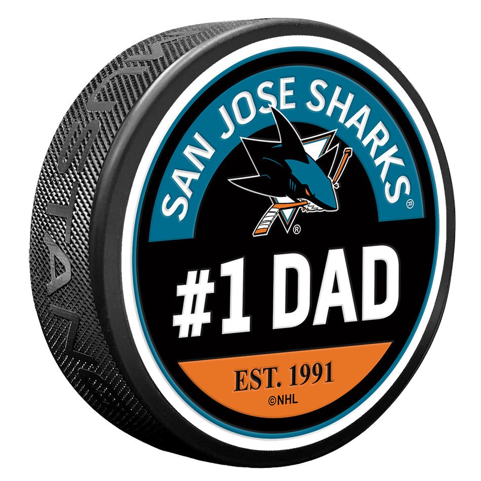 San Jose Sharks Puck - #1 Dad Design