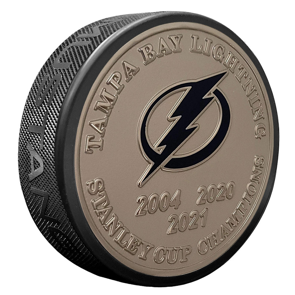 Tampa Bay Lightning Puck - Stanley Cup Years Medallion