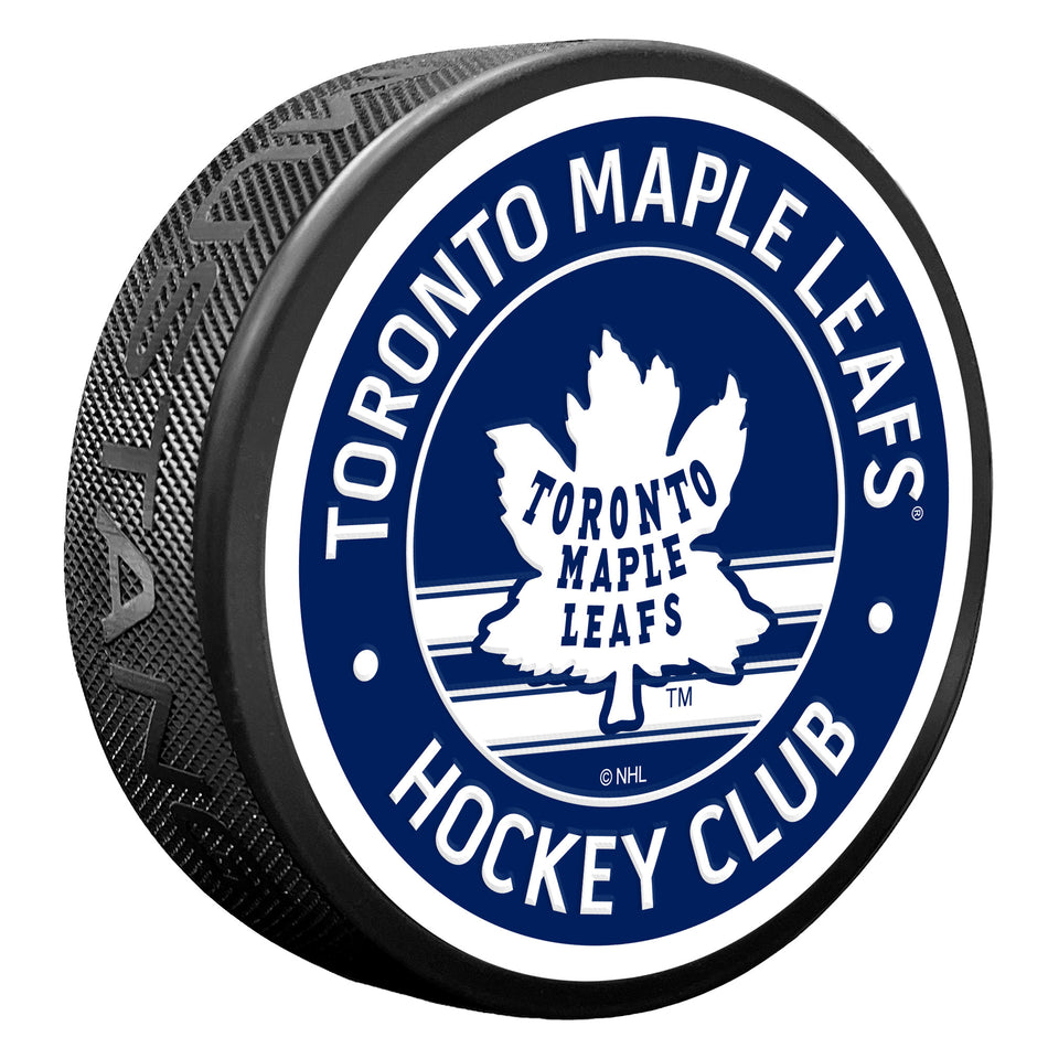 Toronto Maple Leafs Vintage Striped Textured Puck