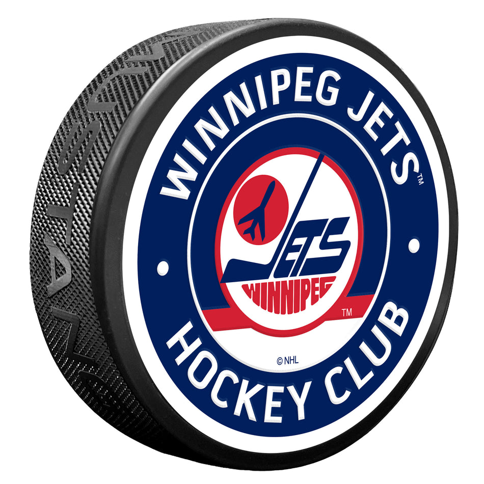 Winnipeg Jets Vintage Striped Textured Puck