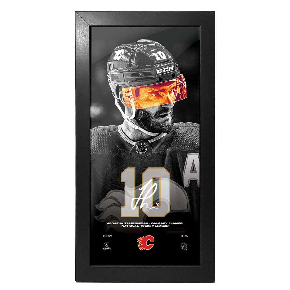 Calgary Flames Art | Jonathan Huberdeau Neon Frame 6" x 12"
