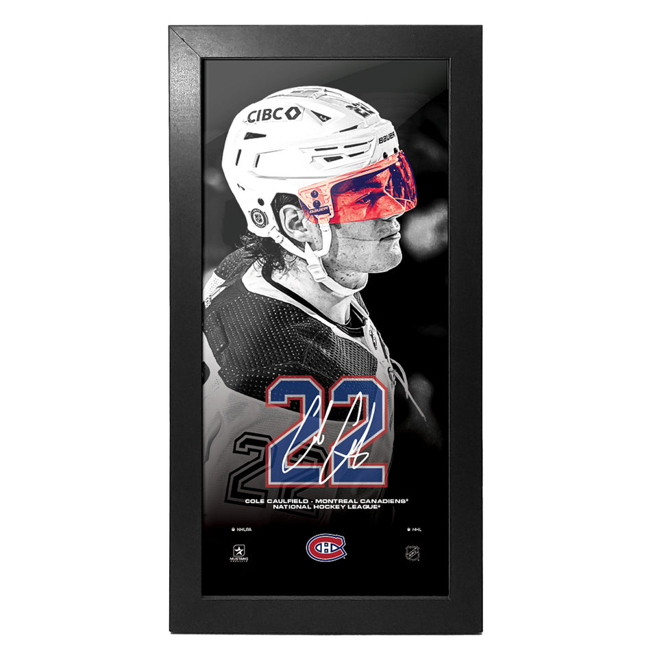 Montreal Canadiens Art | Cole Caufield Neon Frame 6" x 12"