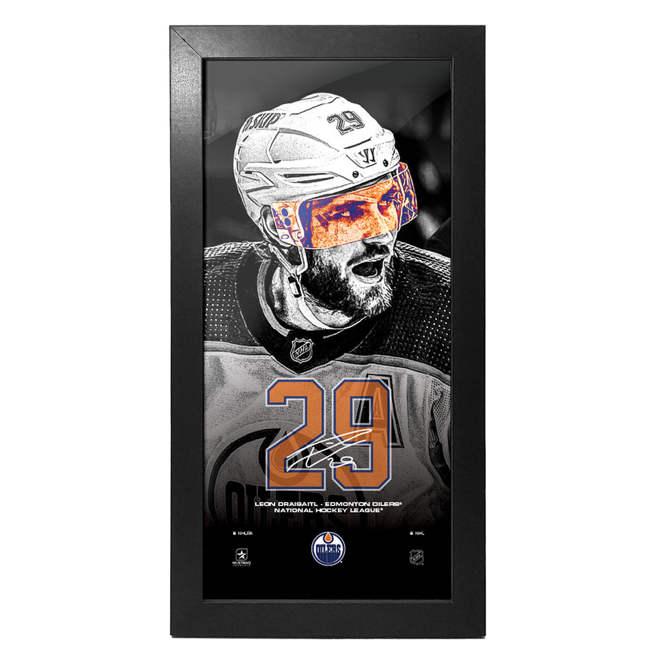 Edmonton Oilers Wall Art | Leon Draisaitl Neon Frame 6" x 12"