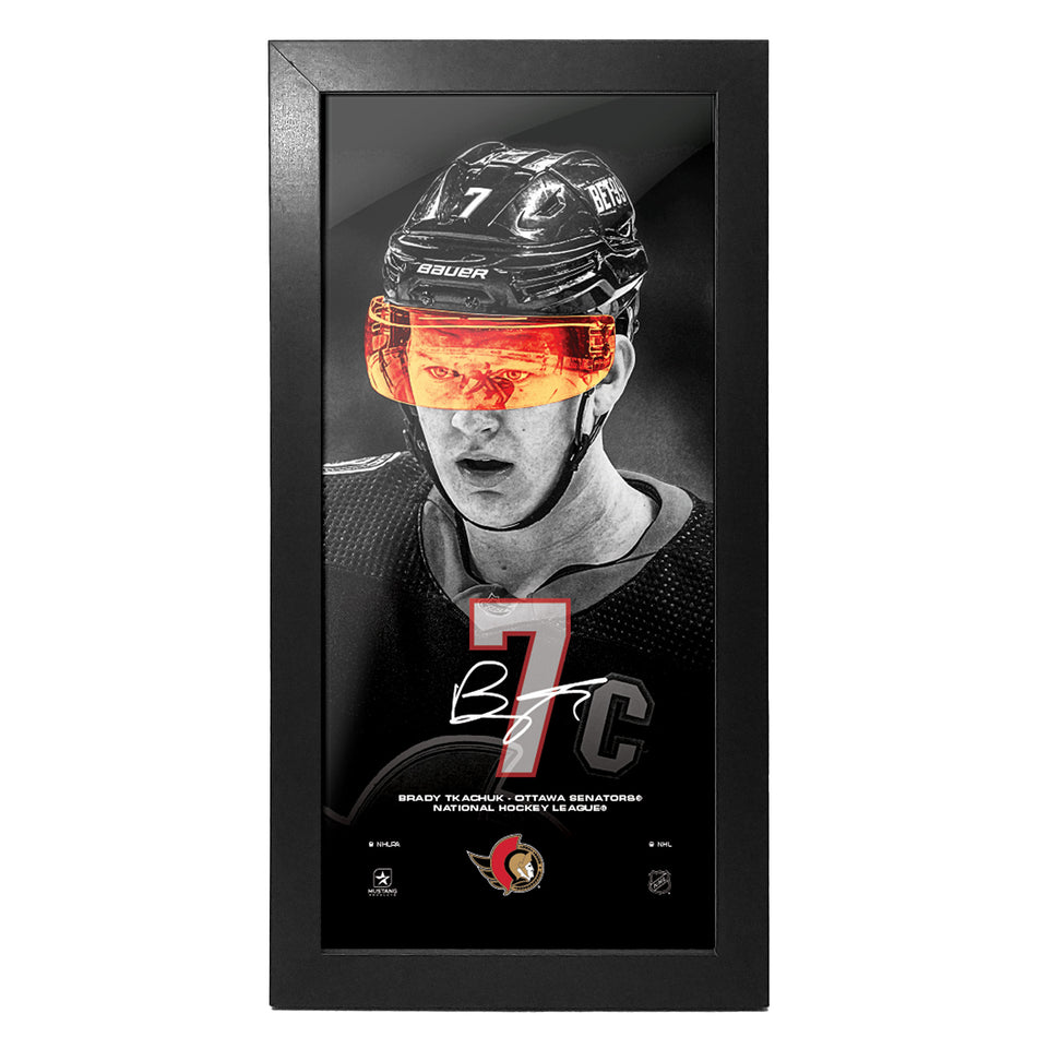 Ottawa Senators Art | Brady Tkachuk Neon Frame 6" x 12"