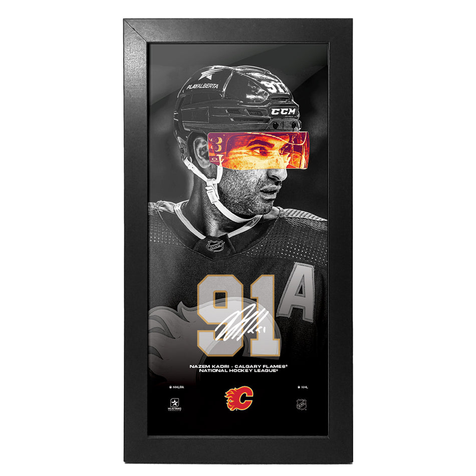 Calgary Flames Art | Nazem Kadri Neon Frame 6" x 12"