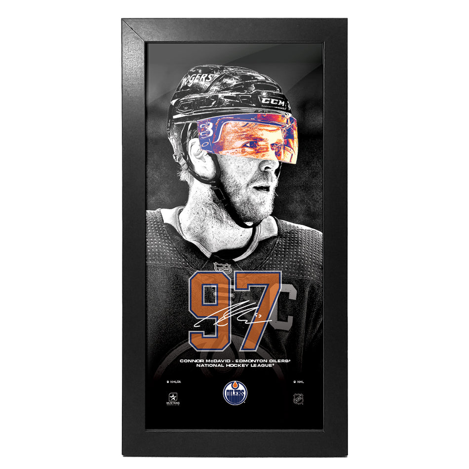 Edmonton Oilers Wall Art | Connor McDavid Neon Frame 6" x 12"