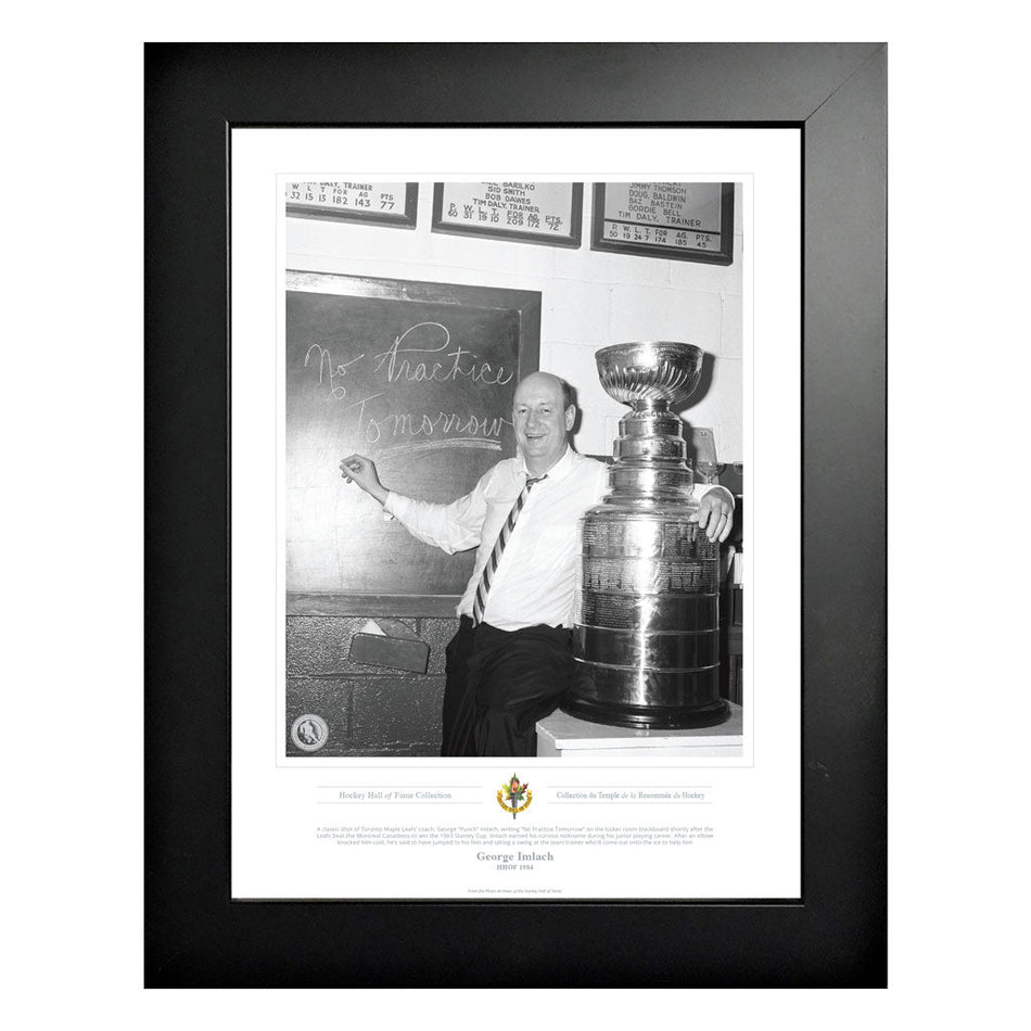 Legends of Hockey Toronto Maple Leafs Memorabilia - 1963 No Practice Tomorrow Black & White Frame - 12" x 16"