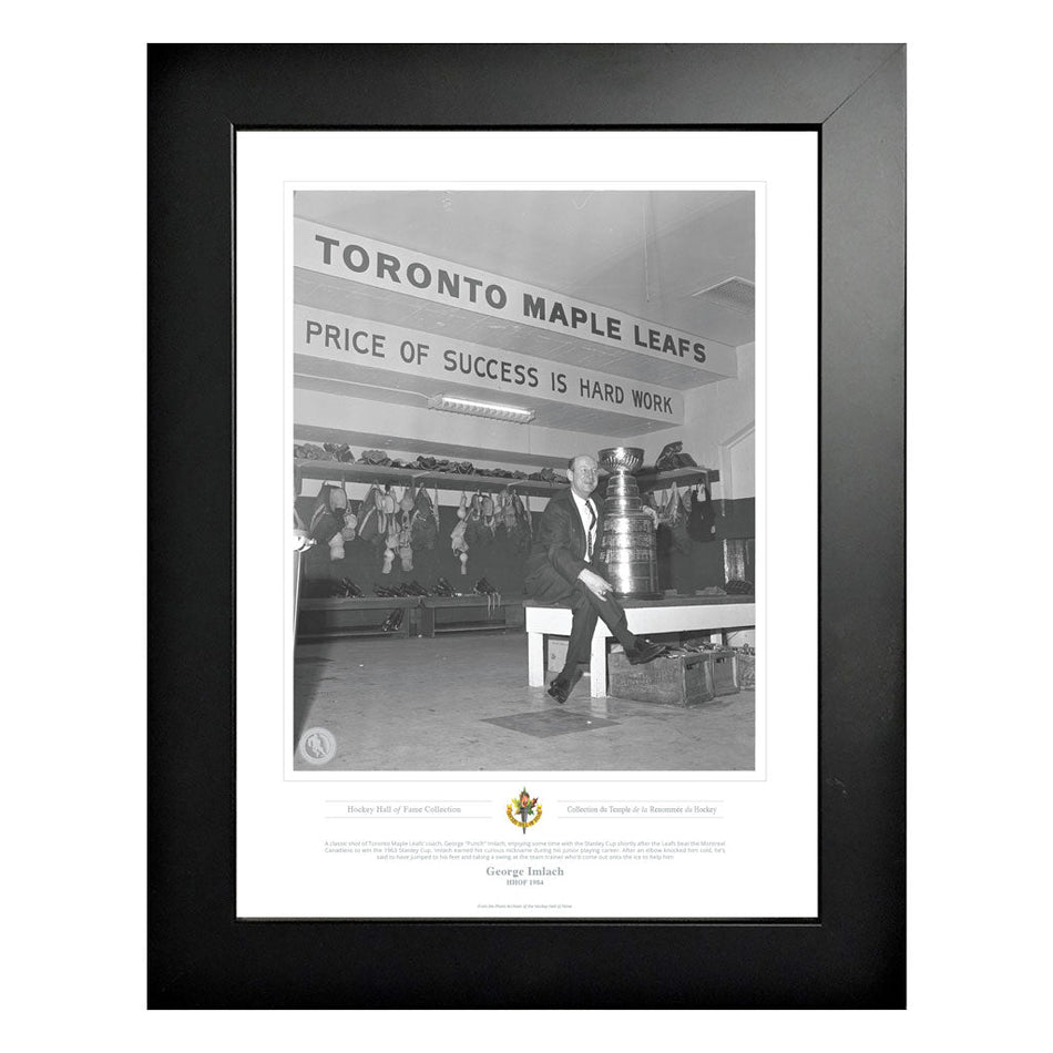 Legends of Hockey Toronto Maple Leafs Memorabilia - 1963 Stanley Cup Locker Room Black & White Frame - 12" x 16"