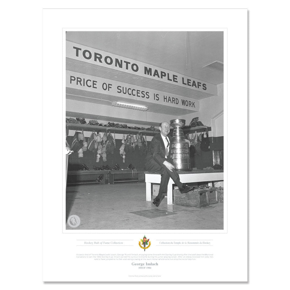 Legends of Hockey Toronto Maple Leafs Memorabilia - 1963 Stanley Cup Locker Room Black & White Print- 12" x 16"