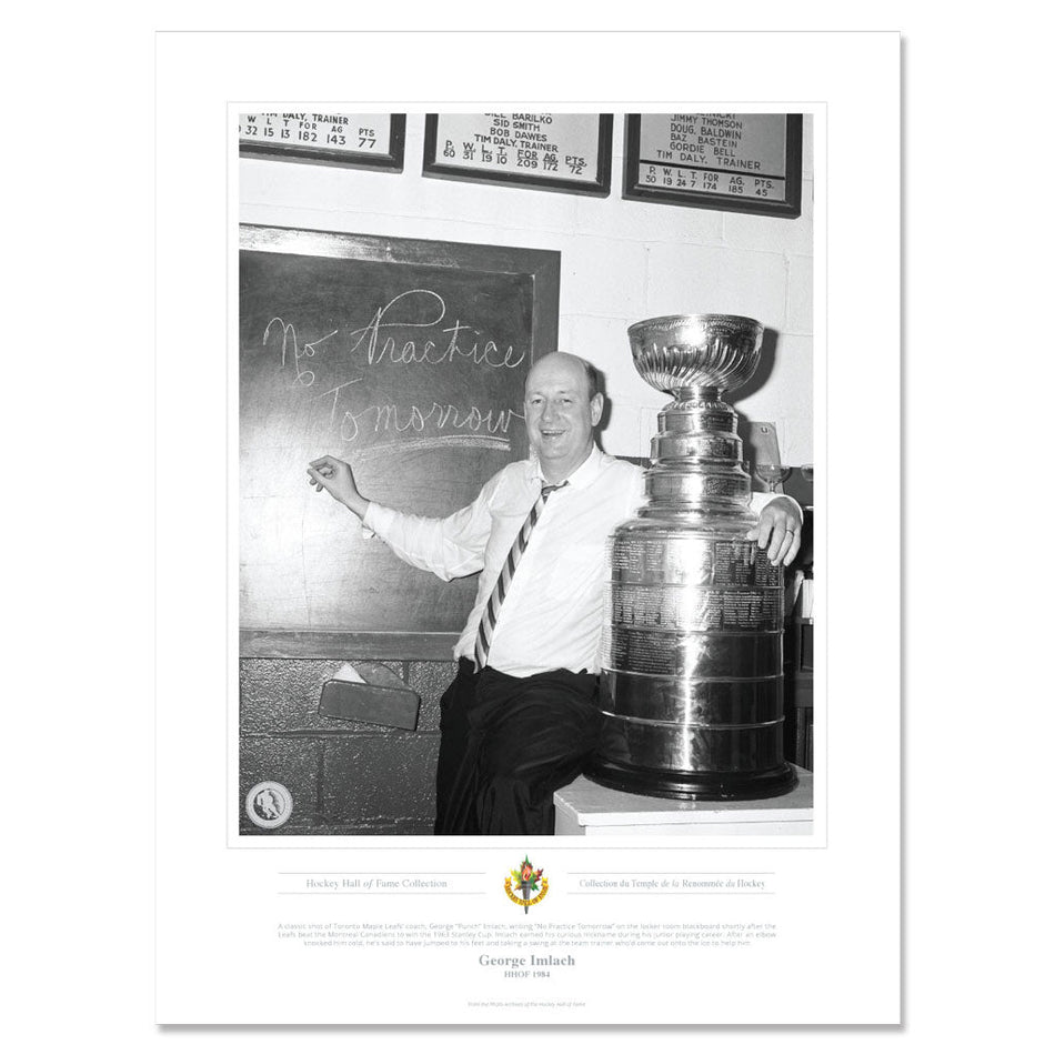 Legends of Hockey Toronto Maple Leafs Memorabilia - 1963 No Practice Tomorrow Black & White Print- 12" x 16"