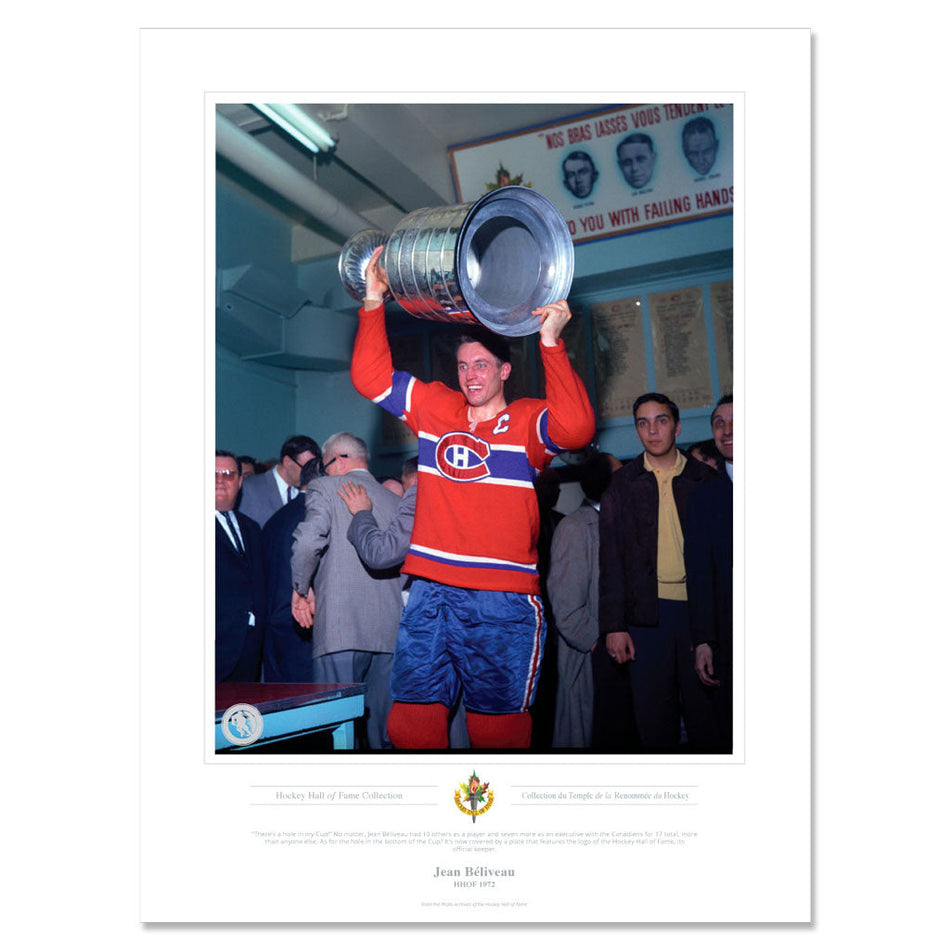Legends of Hockey Montreal Canadiens Memorabilia - 1972 Jean Beliveau  x Classic - 12" x 16" Print