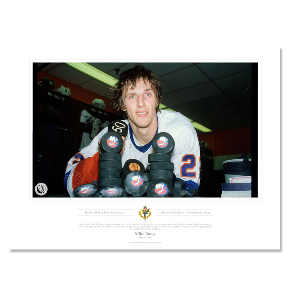 Legends of Hockey New York Islanders Memorabilia - 1991 Mike Bossy x Classic - 12" x 16" Print