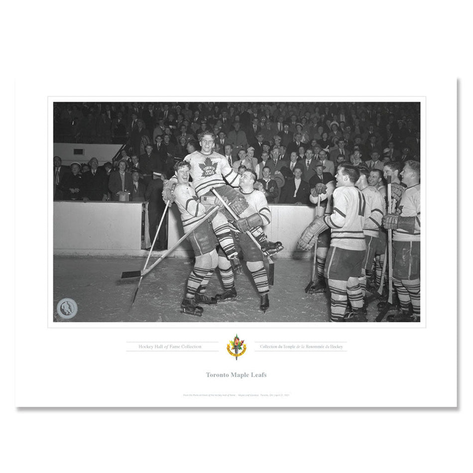 Legends of Hockey Toronto Maple Leafs Memorabilia -1951 Bill Barilko Celebration Lift  Classic - 12" x 16" Print