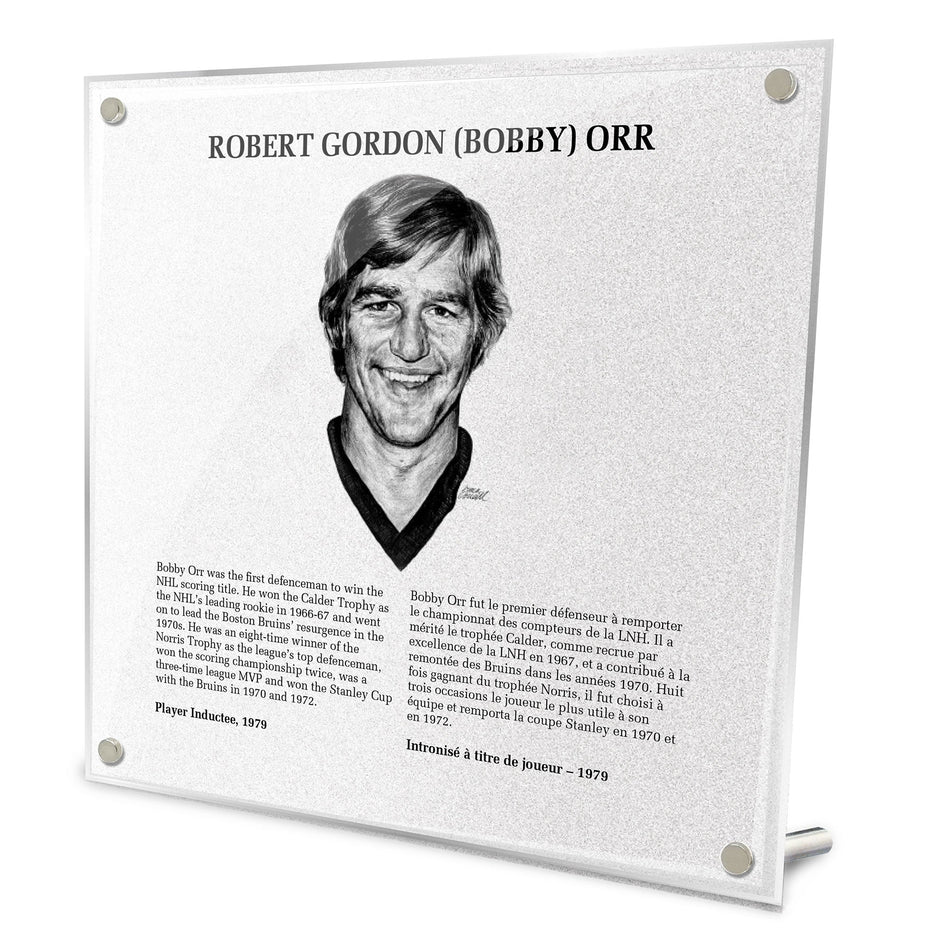 Hockey Hall of Fame Plaque | Bobby Orr 9" x 9"