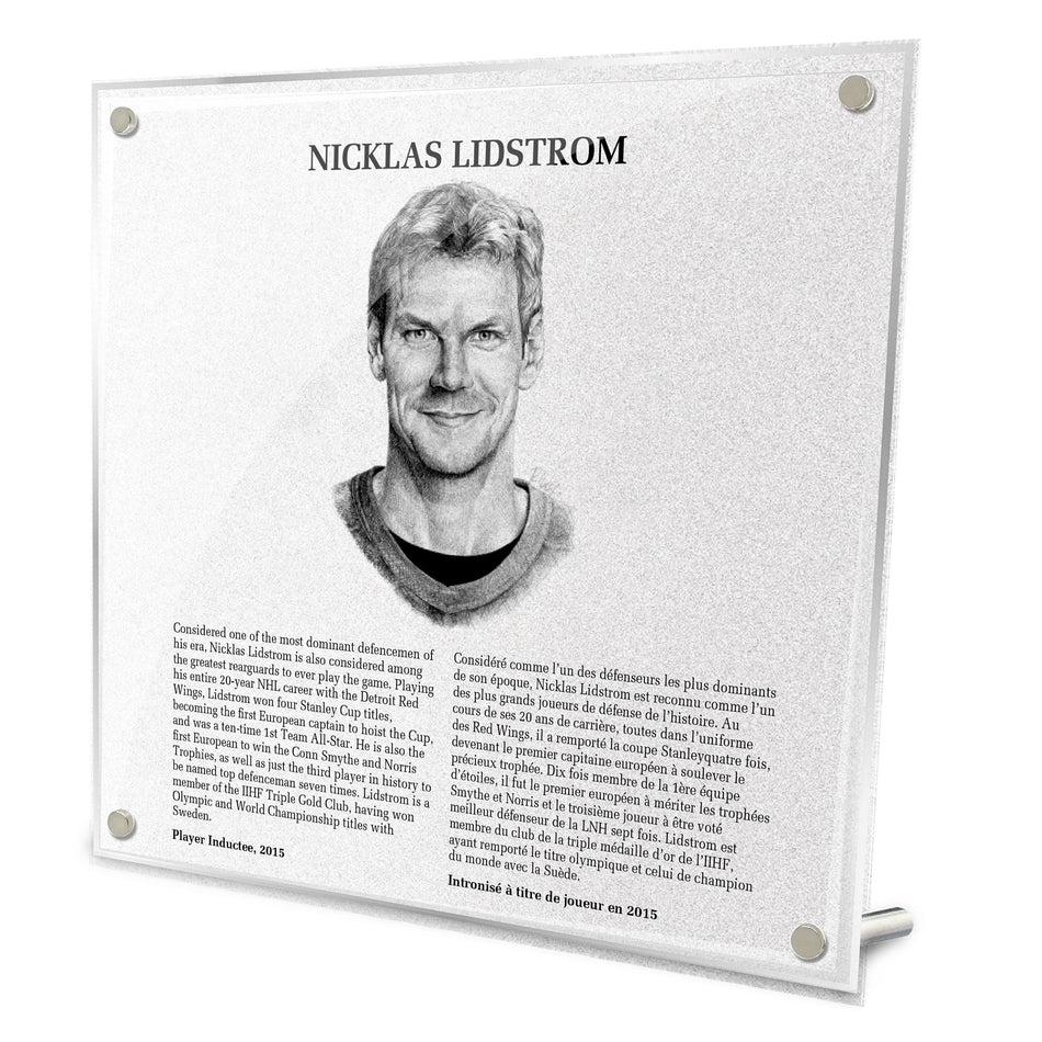 Hockey Hall of Fame Plaque | Nicklas Lidstrom 9" x 9"