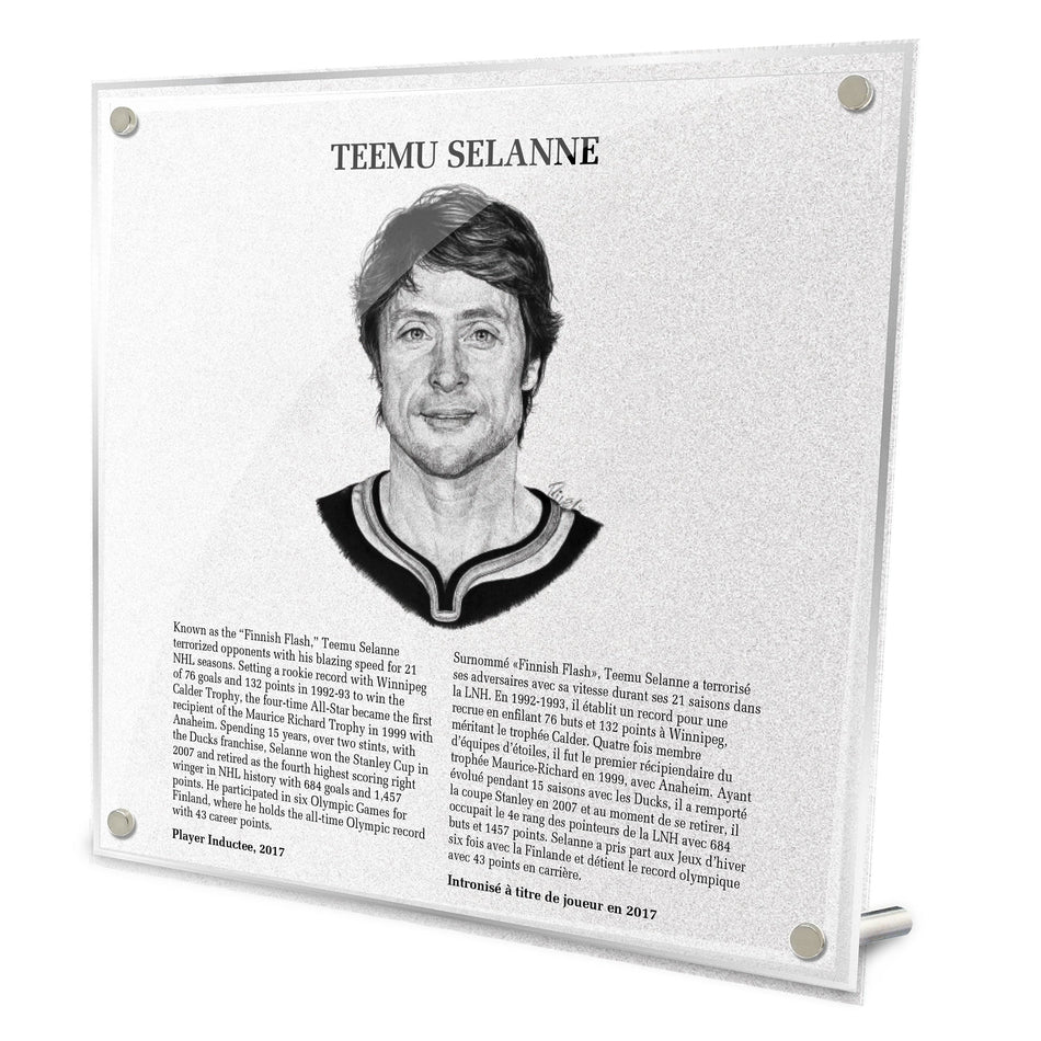 Hockey Hall of Fame Plaque | Teemu Selanne 9" x 9"