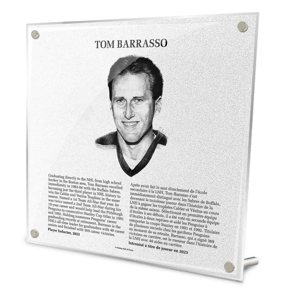 2023 Tom Barrasso Plaque - NHL Legends - 9" x 9"