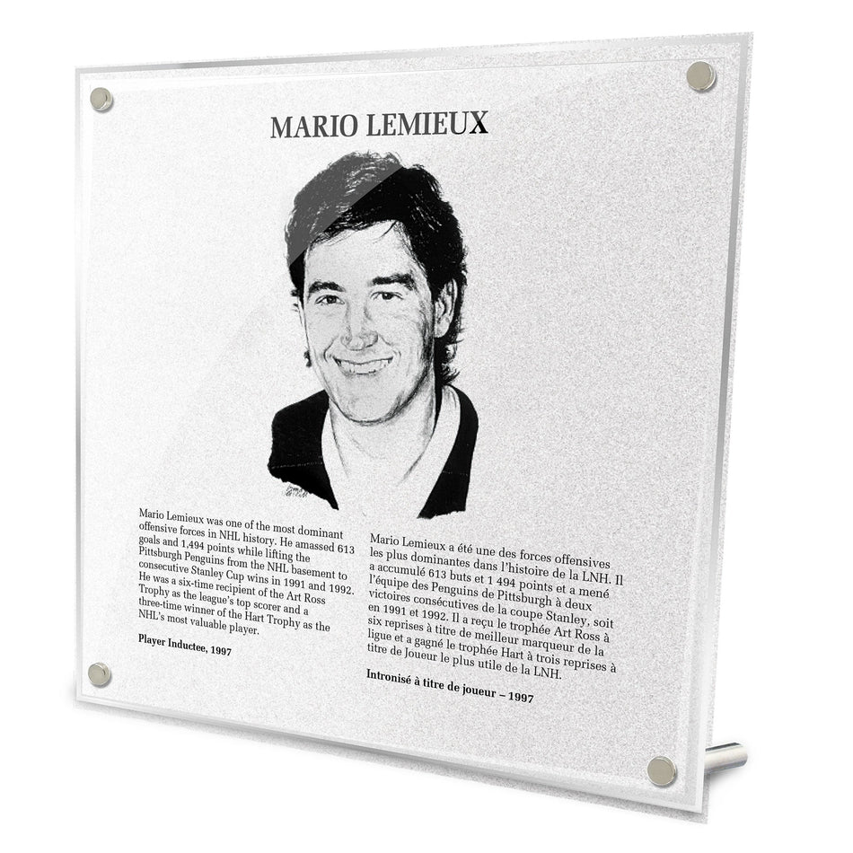Hockey Hall of Fame Plaque | Mario Lemieux 9" x 9"