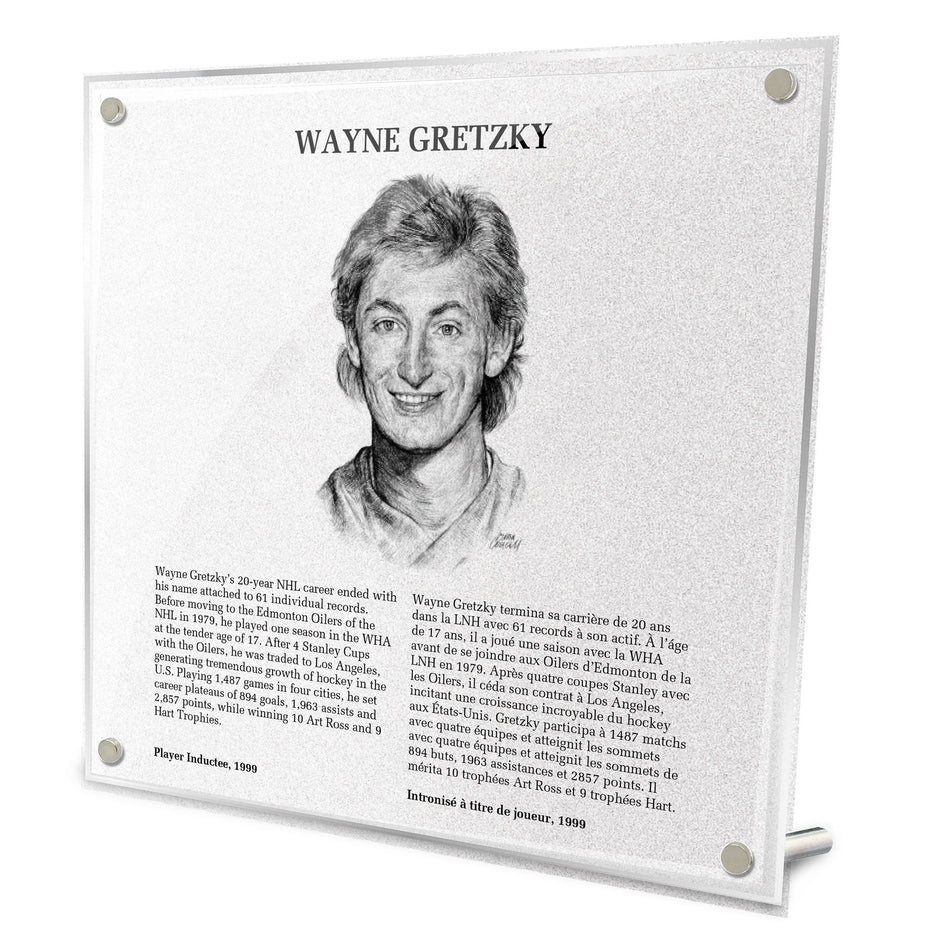 Hockey Hall of Fame Plaque | Wayne Gretzky 9" x 9"