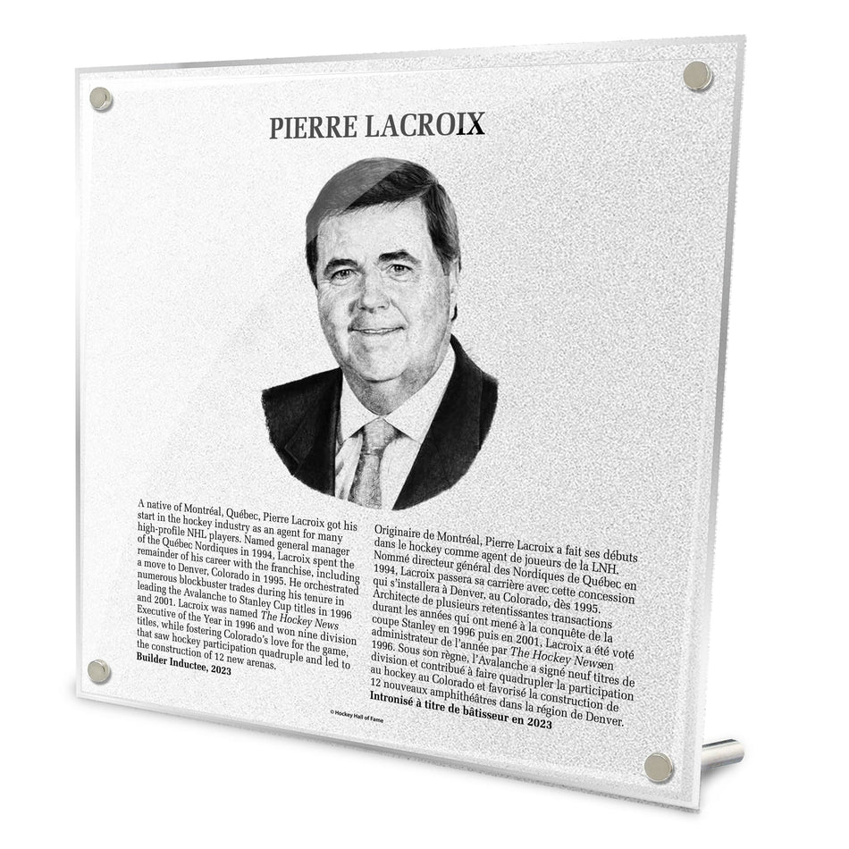 2023 Pierre Lacroix Plaque - NHL Legend - 9" x 9"