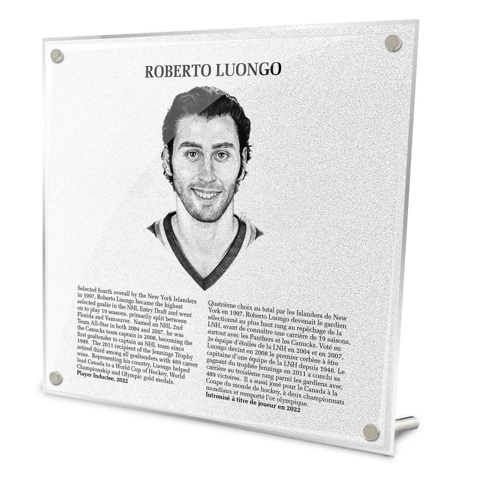 2022 Roberto Luongo Plaque - NHL Legends - 9" x 9"