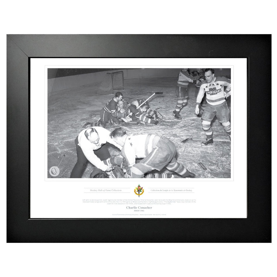 Legends of Hockey Toronto Maple Leafs Memorabilia - 1961 Charlie Conacher Black & White Classic - 12" x 16" Frame