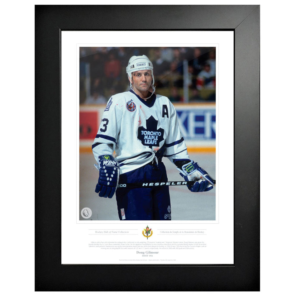 Legends of Hockey Toronto Maple Leafs Memorabilia - 2011 Doug Gilmour Black & White Classic - 12" x 16" Frame