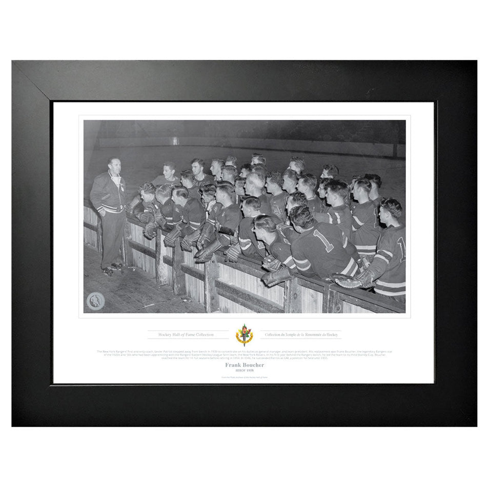 Legends of Hockey New York Rangers Memorabilia - Frank Boucher Black & White Classic - 12" x 16" Frame