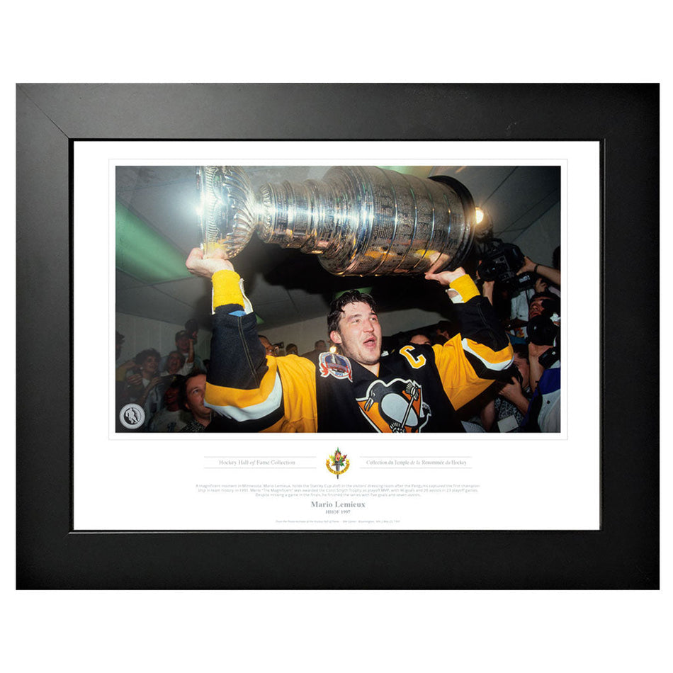 Legends of Hockey Pittsburgh Penguins Memorabilia - 1997 Mario Lemieux Hoist Classic - 12" x 16" Frame