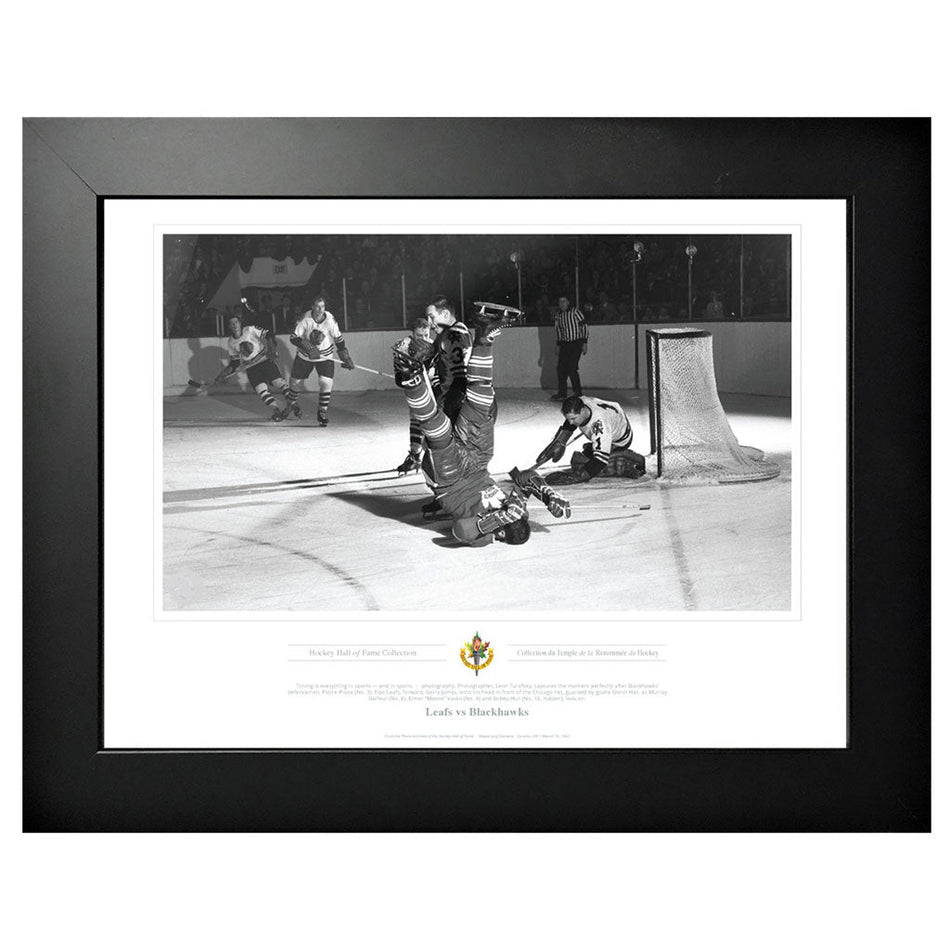 Legends of Hockey Toronto Maple Leafs Memorabilia - Hockey Flip Black & White Classic - 12" x 16" Frame