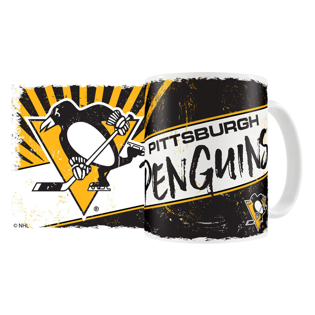 Pittsburgh Penguins Mug & Coaster Set - 2 Pack 15oz Mugs | 8 Pack Coasters - Sports Decor