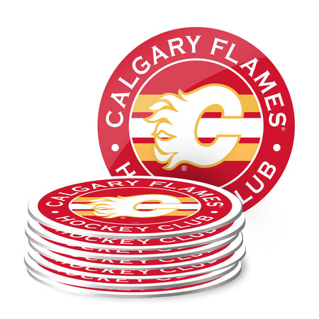 Calgary Flames Mug & Coaster Set - 2 Pack 15oz Mugs | 8 Pack Coasters - Sports Decor