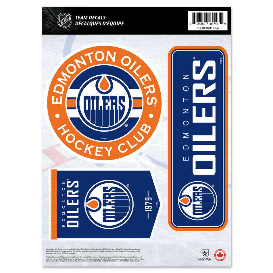 Edmonton Oilers Fan Decal Set - 8" x 11"